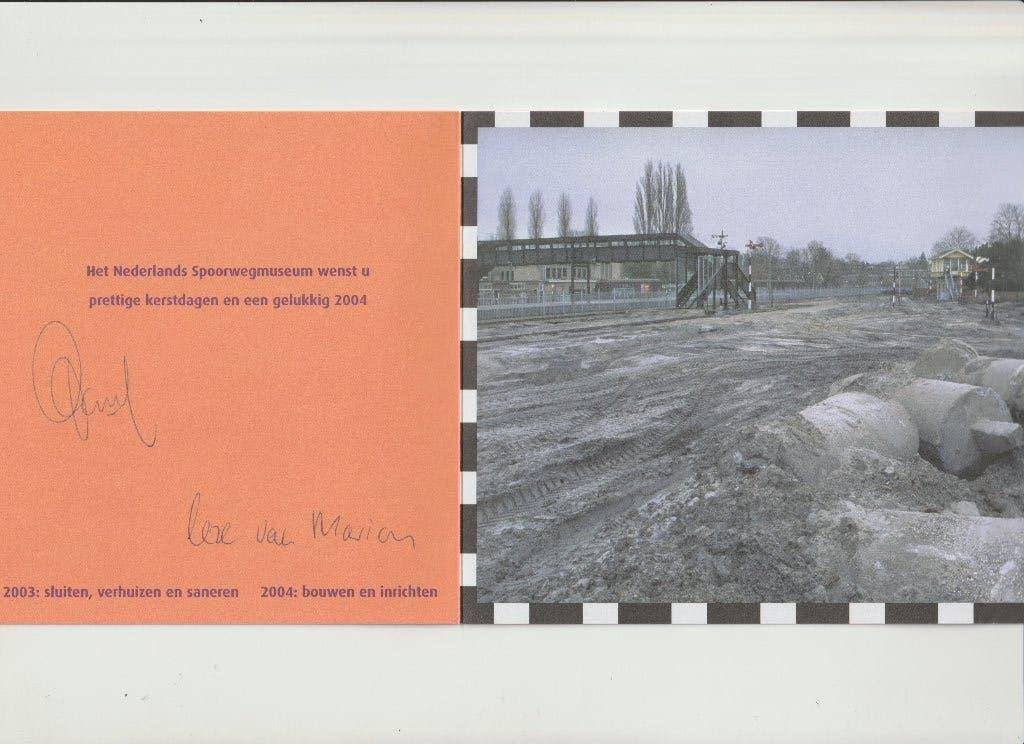 WENSKAART SPOORWEGMUSEUM UTRECHT KERST '03 VERHUIZEN SANEREN, Ophalen of Verzenden, 1980 tot heden, Gelopen, Utrecht