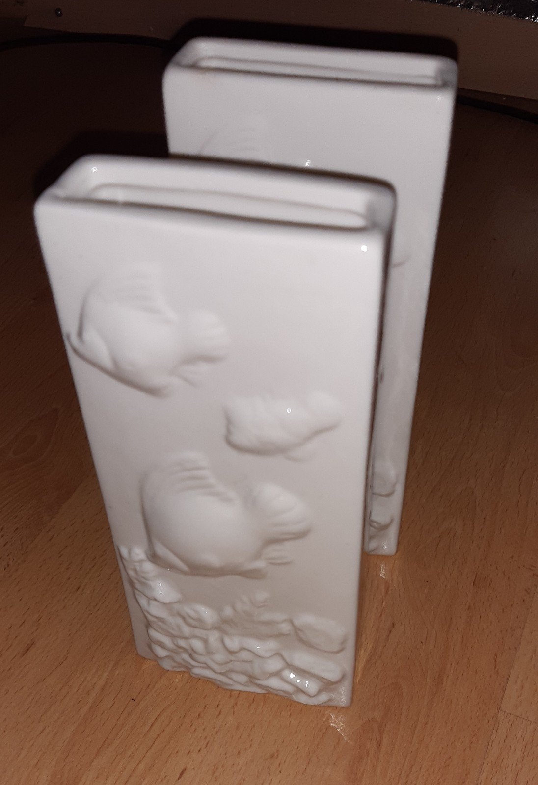 Twee Witte radiator luchtbevochtigers met vissen 3D, Ophalen of Verzenden, Zo goed als nieuw