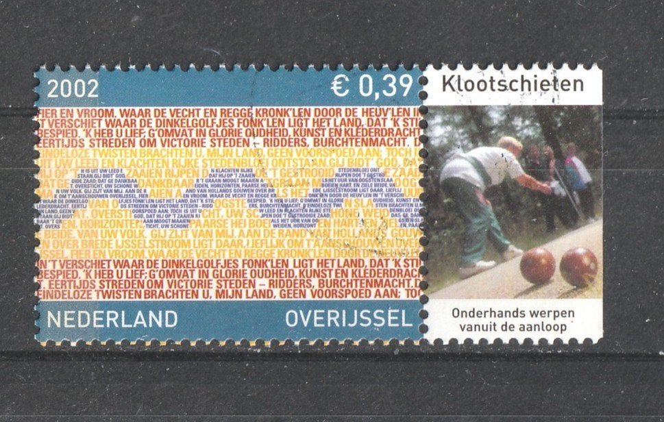 313 T-- 2074 Provincievlaggen 2002 Overijssel, Verzenden, Na 1940, Gestempeld