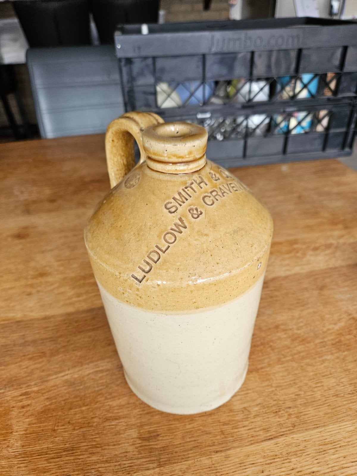 Antieke aardewerken kruik - Smith & Co Ludlow & Craven Arms, Ophalen of Verzenden