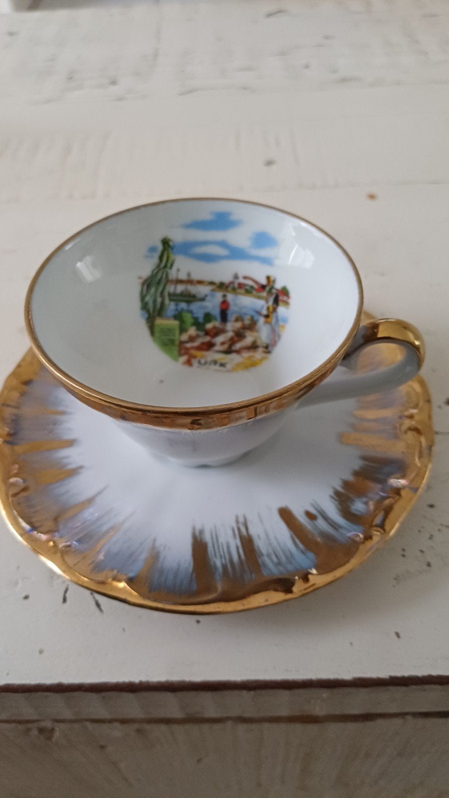 Antiek theekopje met schotel - URK, Antiek en Kunst, Ophalen