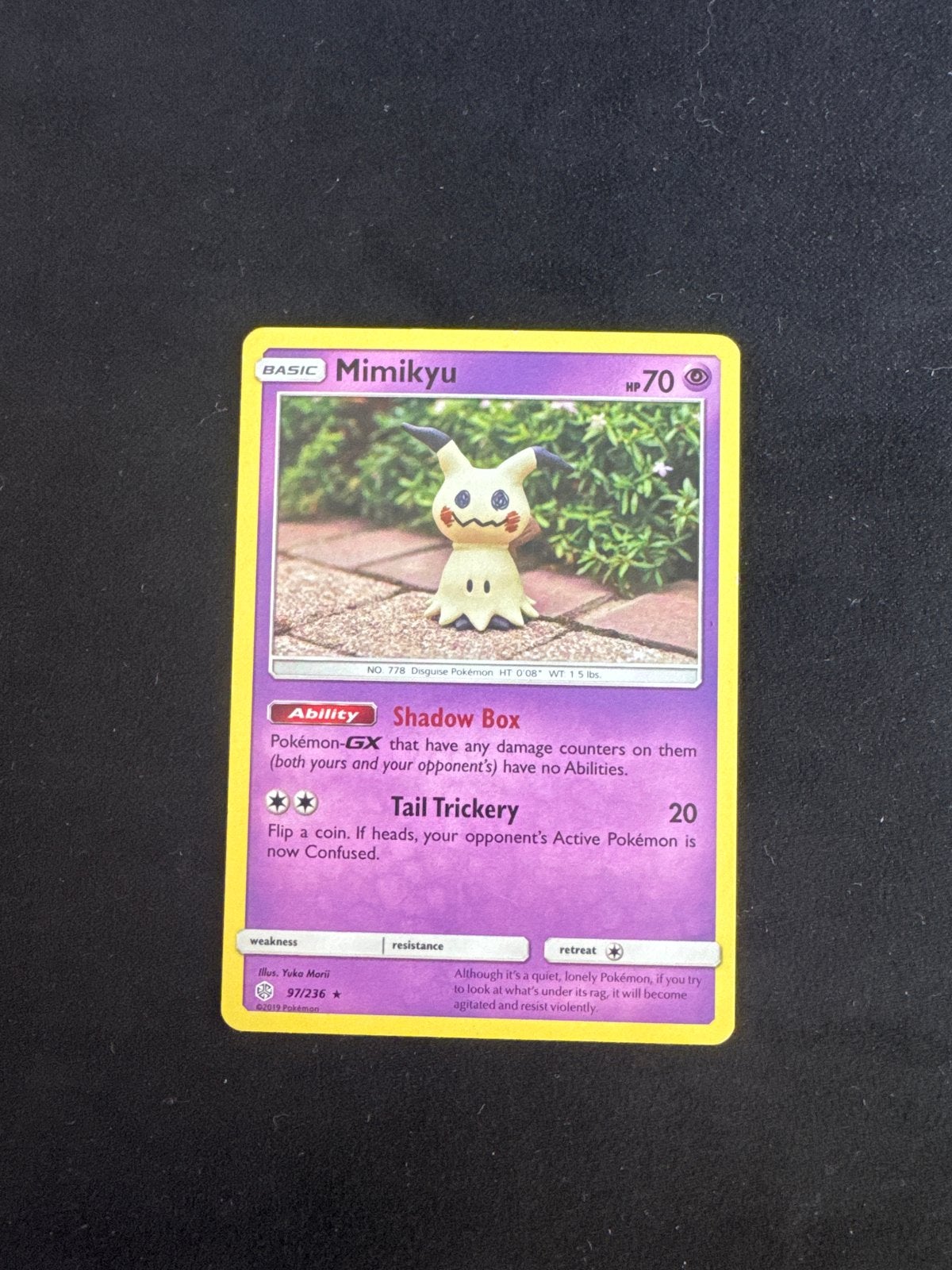 Mimikyu Pokémon kaart - Yuka Morii - 97/236, Ophalen of Verzenden, Zo goed als nieuw, Losse kaart