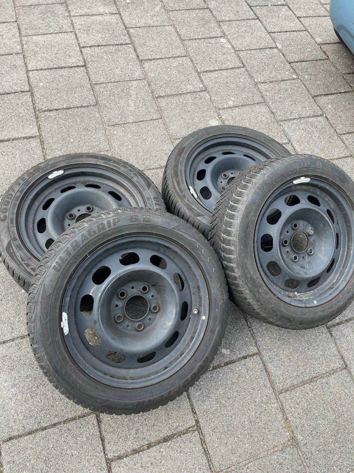 Goodyear Ultragrip 8 winterbanden op stalen velgen, Ophalen, Gebruikt