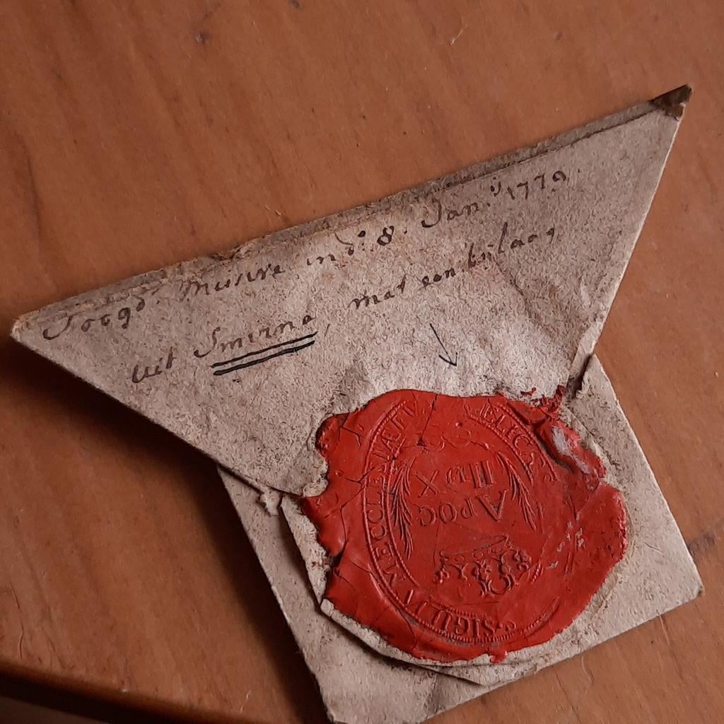 Antiek Lakzegel Smirna 1779, Verzenden