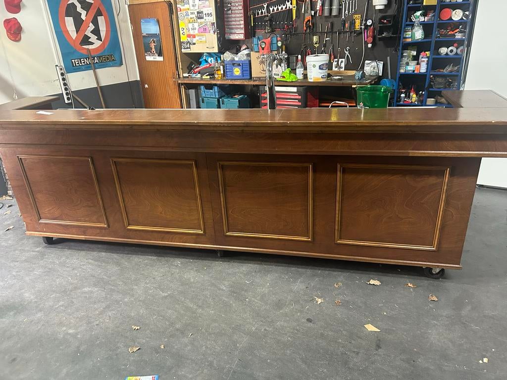 Houten bar op wielen met tap en spoelbak, Huis en Inrichting, Barren, Ophalen, Gebruikt