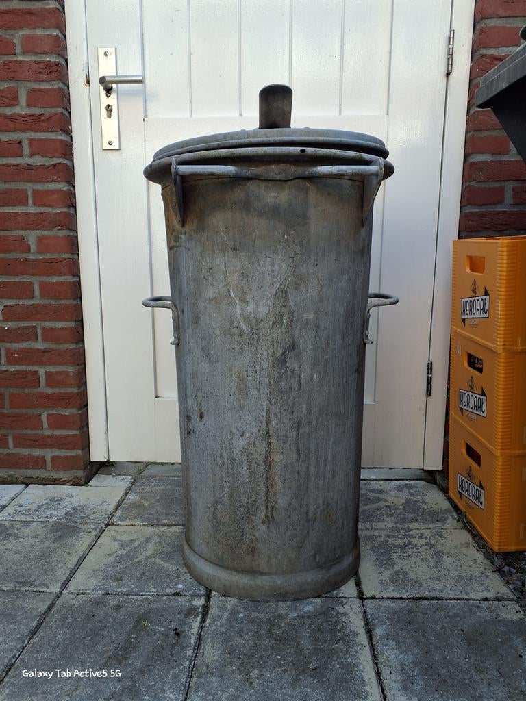 Grote zinken vuilnisemmer, Ophalen of Verzenden, Gebruikt