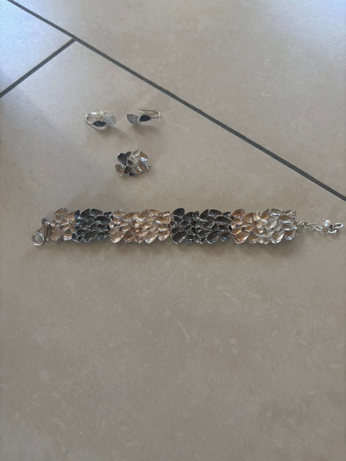 Nieuw echt zilver armband kettinghanger en oorbellen JEH, Sieraden, Tassen en Uiterlijk, Ophalen of Verzenden, Nieuw, Zilver, Zilver