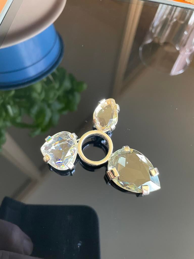 Elegante Swarovski broche met kristallen, Met kristal, Overige materialen, 4 tot 7 cm, Ophalen of Verzenden