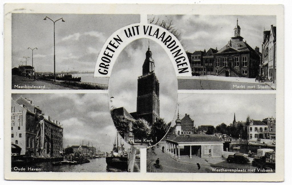Vlaardingen oude gelopen ansichtkaart ( b6454 ), Verzamelen, Ophalen of Verzenden, 1960 tot 1980, Gelopen, Noord-Brabant