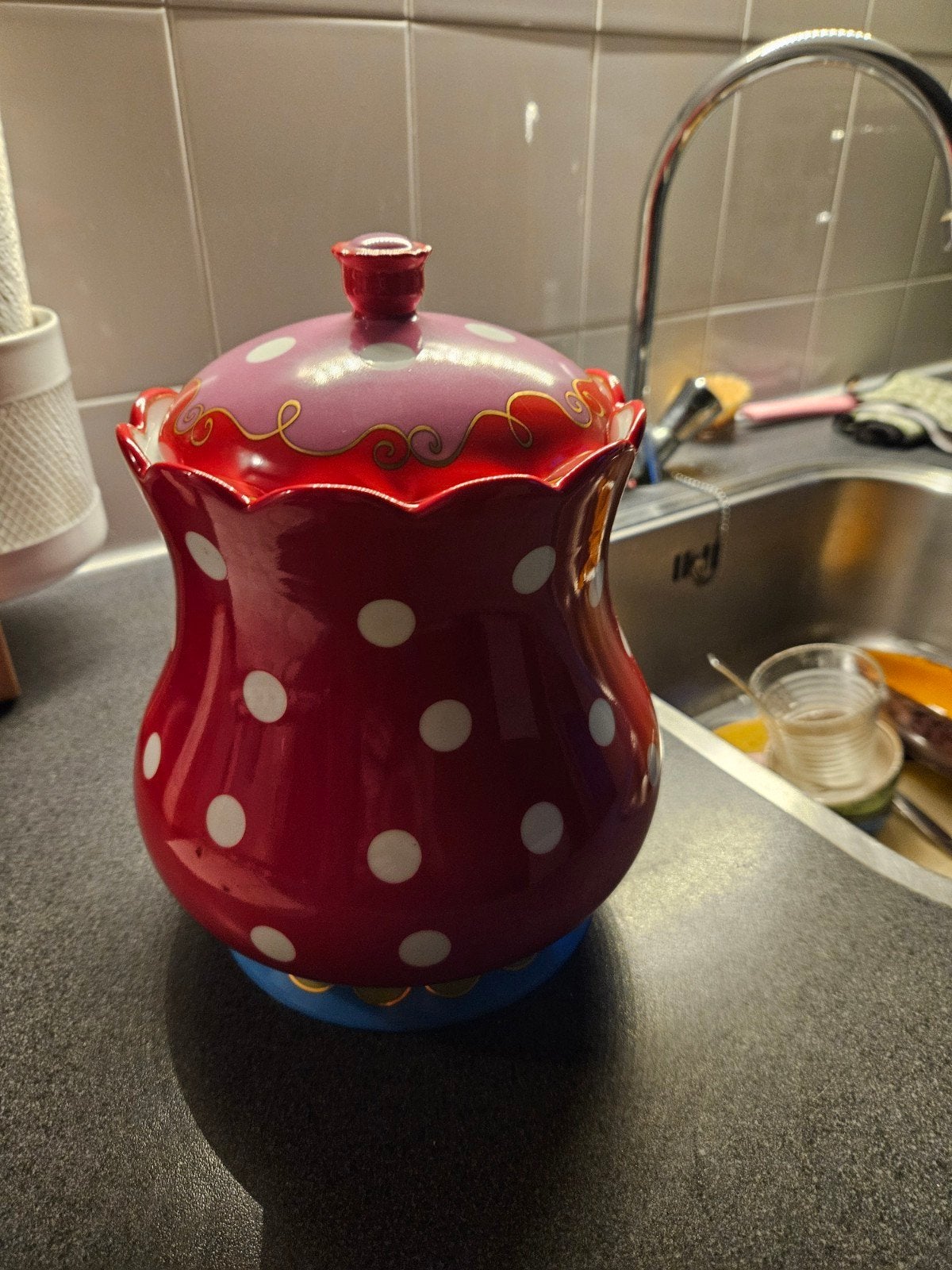 oilily voorraadpot, Ophalen, Zo goed als nieuw, Modern, Rood