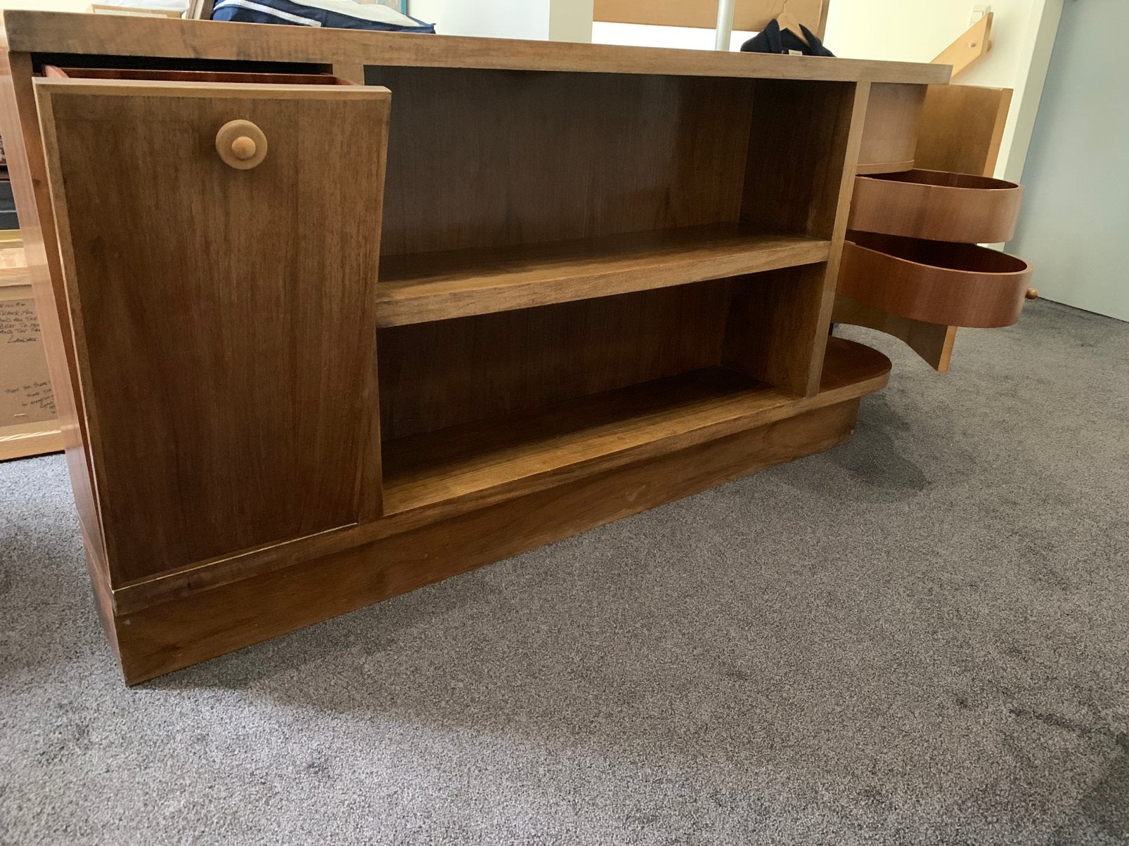 Uniek Boekenkastje jaren 40 Art Deco L 1.70 B 37/25 H 80 cm, Ophalen