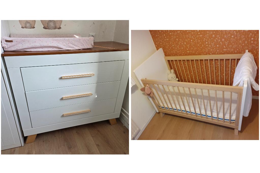 Babykamer set wit/hout: Ledikant + Commode Bopita Lisa, Kinderen en Baby's, Babywiegjes en Ledikanten, Ophalen, Gebruikt, Ledikant