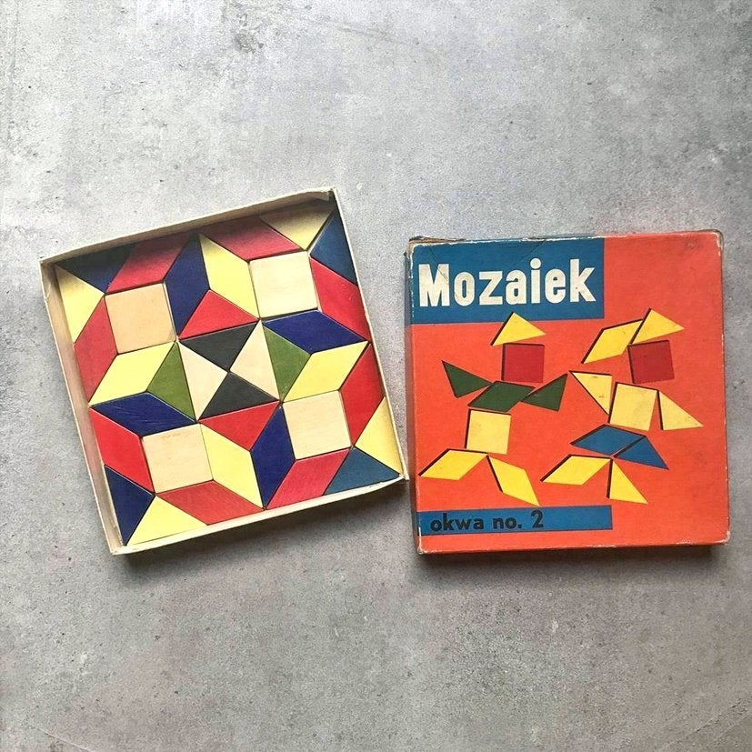 Vintage OKWA mozaïek hout, houten speelgoed, Ophalen of Verzenden, Huis en Inrichting