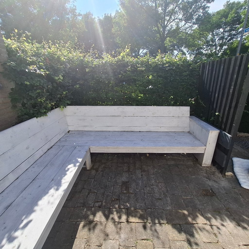 Hoekbank tuin/overkapping, Tuin en Terras, Tuinbanken, Ophalen, Gebruikt, Hout