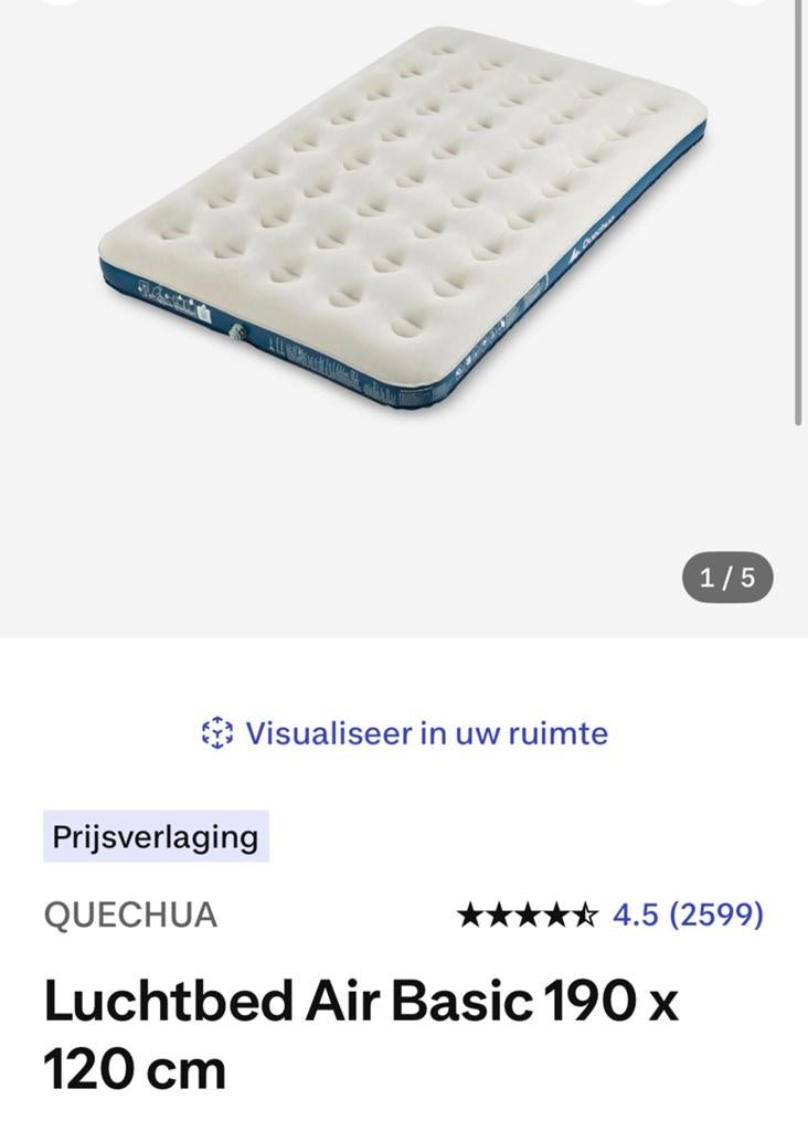 Luchtbed quechua air basic, Ophalen of Verzenden, Zo goed als nieuw