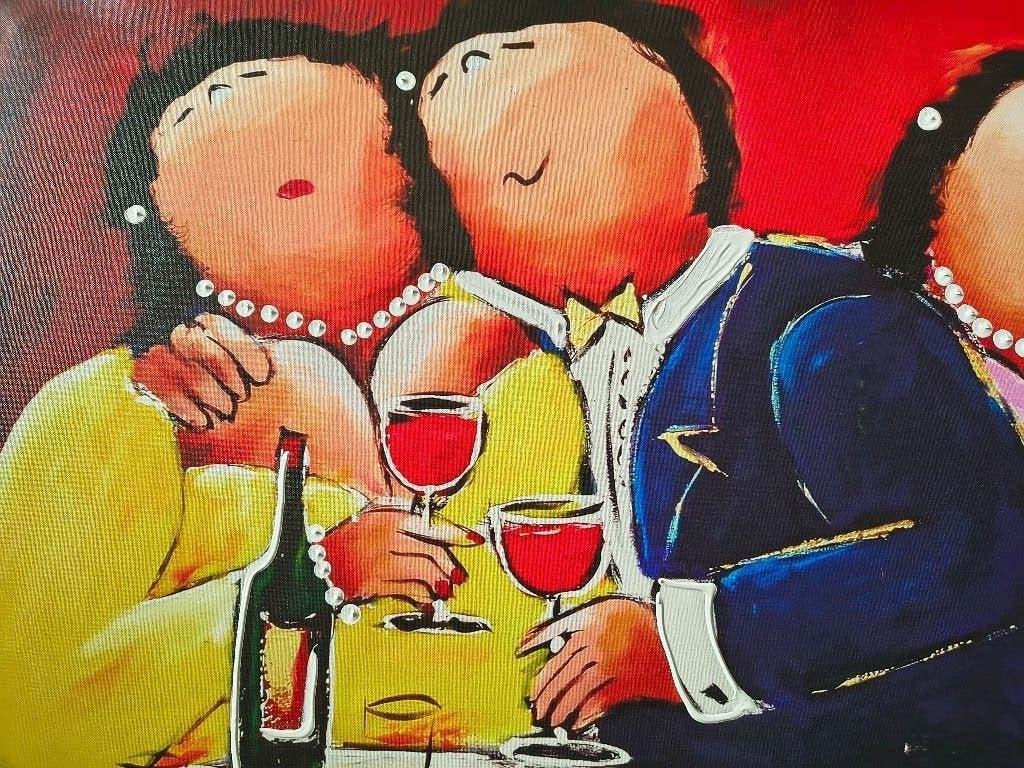 Kleurrijk schilderij Theo Broeren, Ophalen