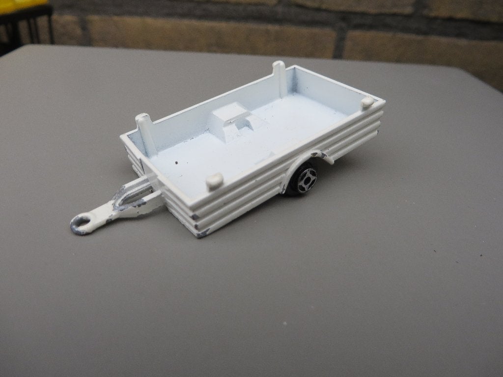 Majorette Trailer wit, Ophalen of Verzenden, Gebruikt, Bus of Vrachtwagen