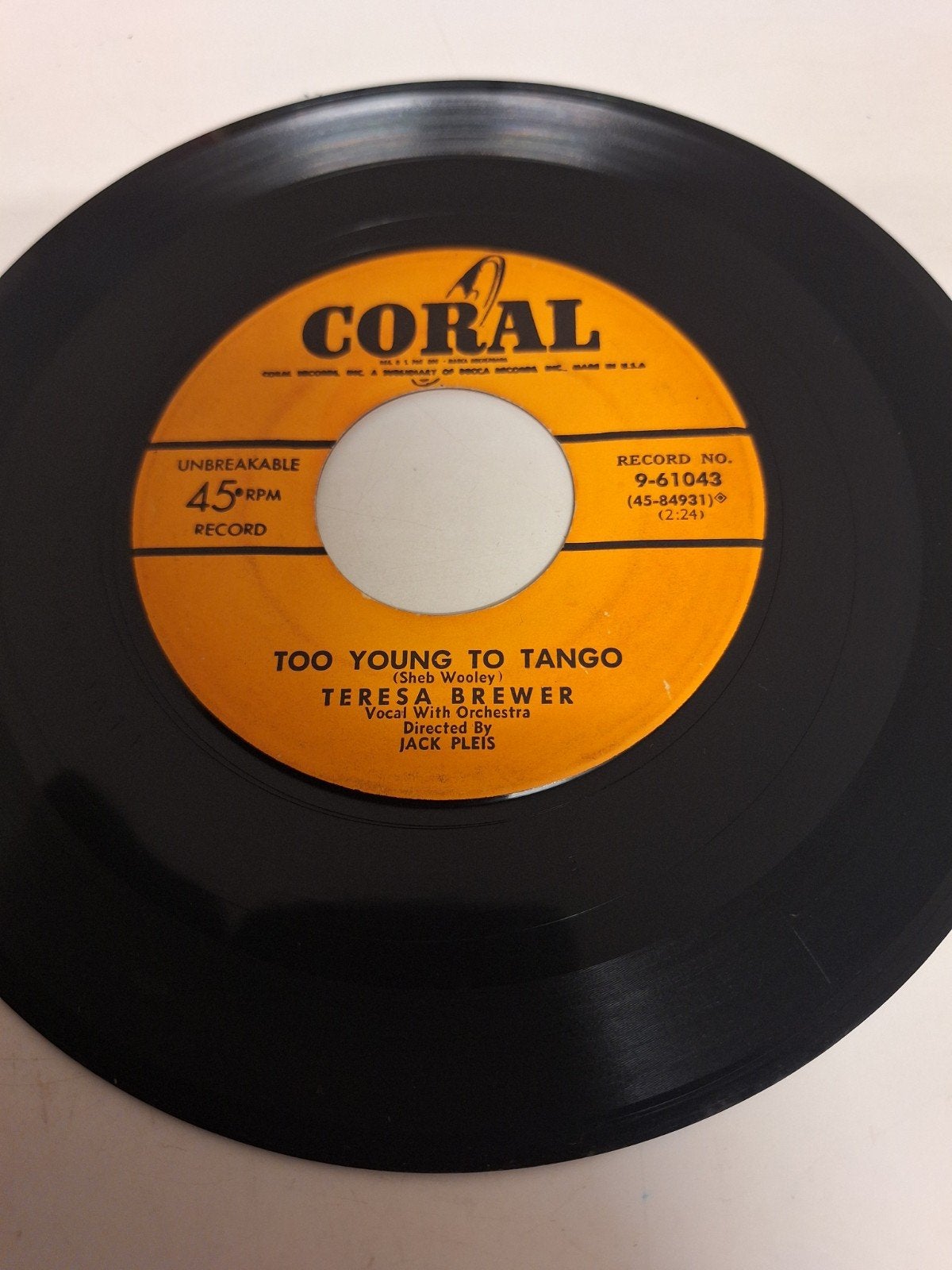 Teresa Brewer - Too young to Tango, 1954., Verzenden, 7 inch, Pop