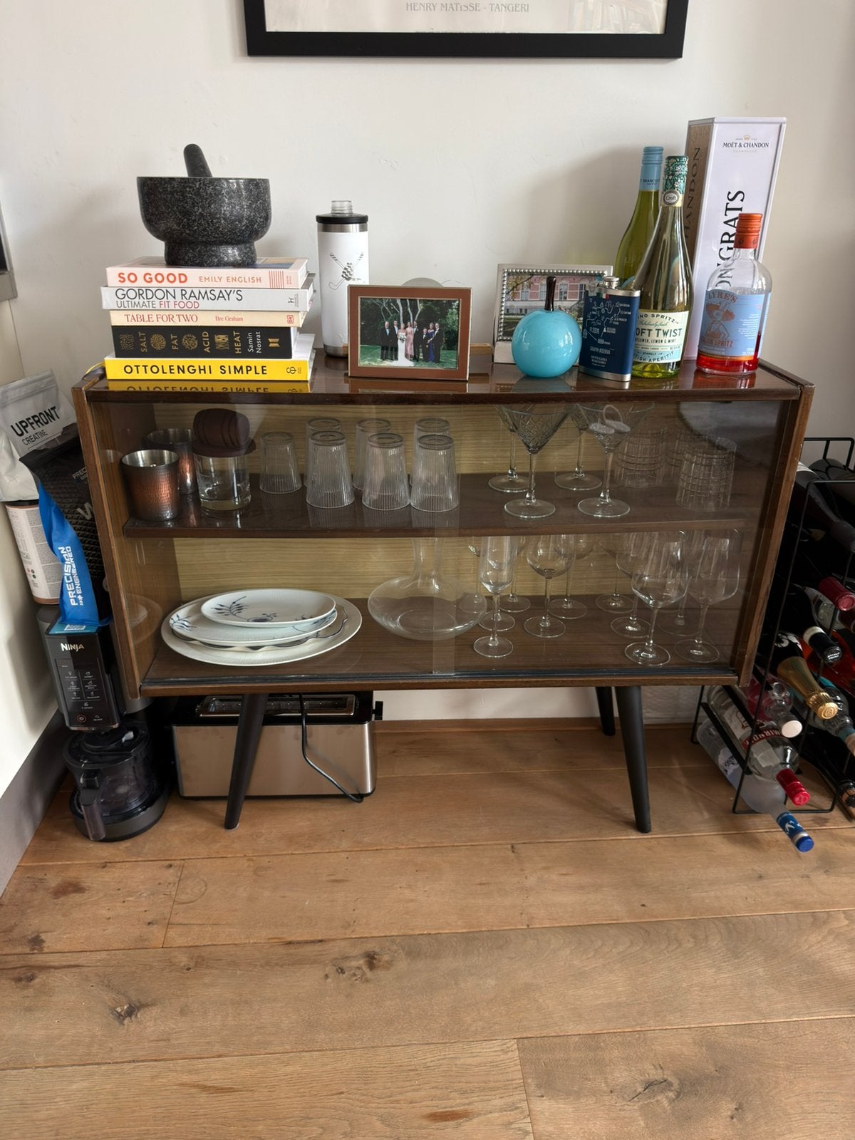 Scandinavische Kast Teak Mid-century High Board, Ophalen, Zo goed als nieuw