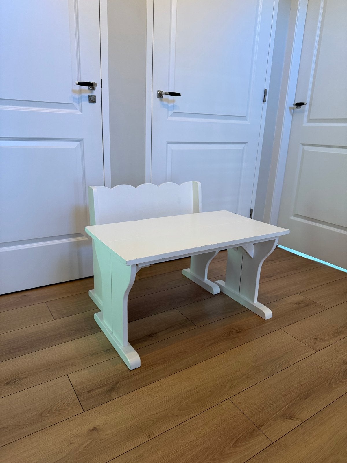Witte kinderbank/tafel 80x44x45 cm, Kinderen en Baby's, Ophalen, Zo goed als nieuw, Tafel(s) en Stoel(en)