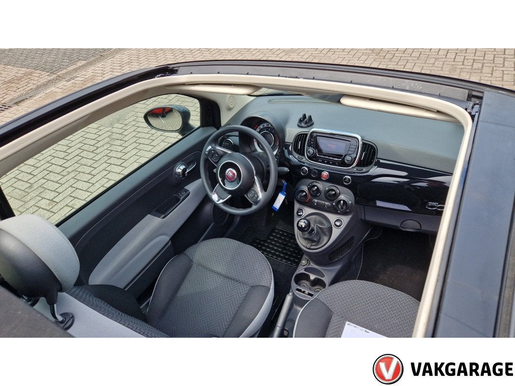 Fiat 500C cabrio 0.9 TA T Popstar (bj 2017), Auto's, Gebruikt, Cabriolet, Zwart, Origineel Nederlands