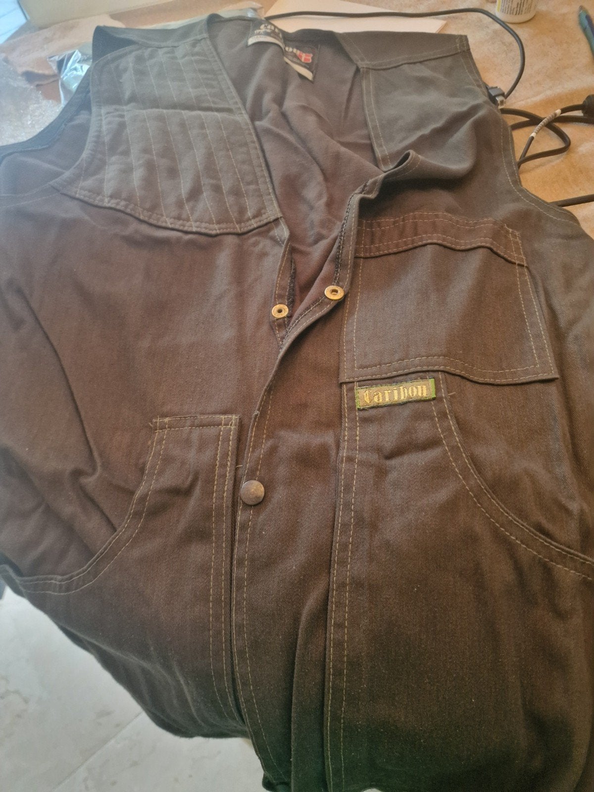 Jagers vest jas- Maat L - Groen, Caribon, Kort, Zwart, Maat 42/44 (L)