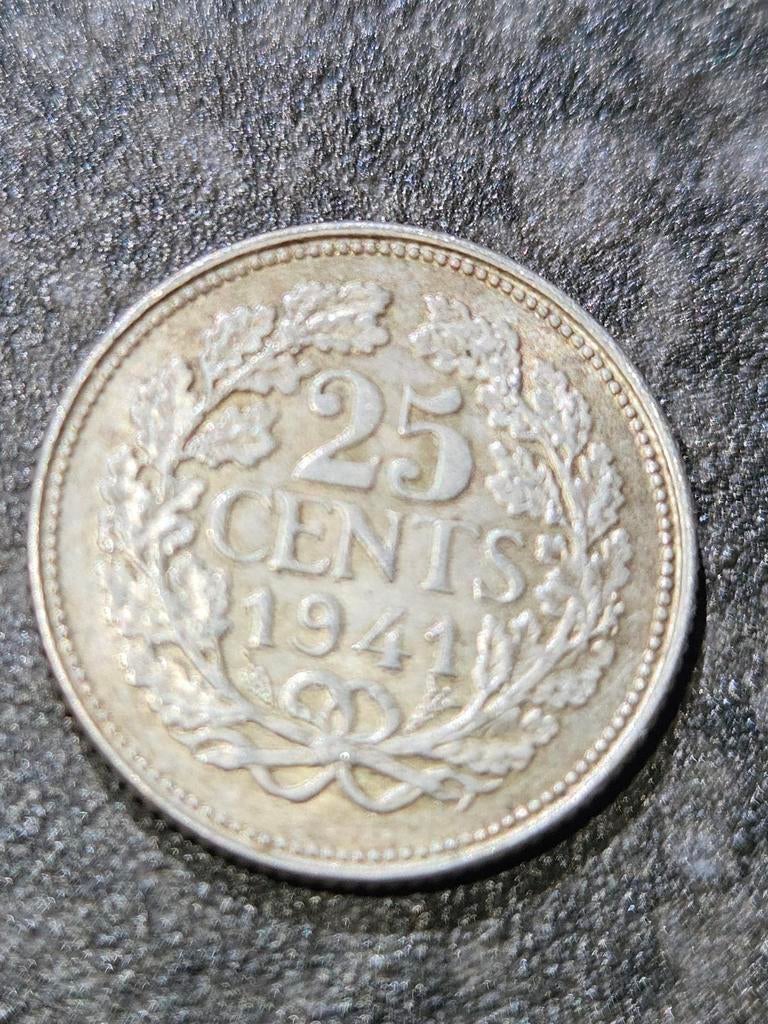 25 cent muntje.
Wilhelmina 1941, Postzegels en Munten, Munten | Nederland, Ophalen of Verzenden, Koningin Wilhelmina, 25 cent