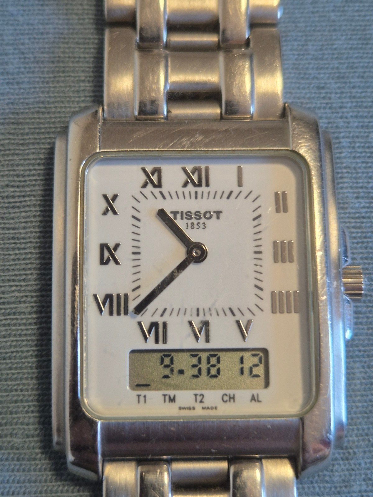 Tissot 1853 Polshorloge Staal Analoog Digitaal vintage, Ophalen of Verzenden