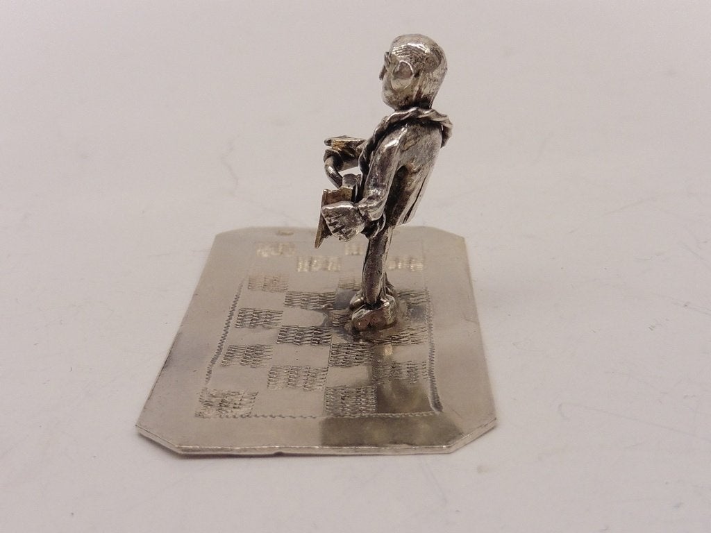 Zilveren miniatuur Man met handorgel                    Z454, Ophalen of Verzenden, Zilver