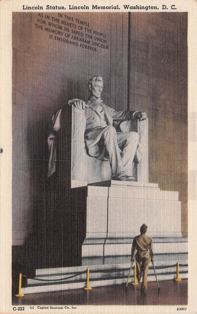 703-295-001 Lincoln Statue Lincoln Memorial Washington DC, Verzenden, Voor 1920, Buiten Europa