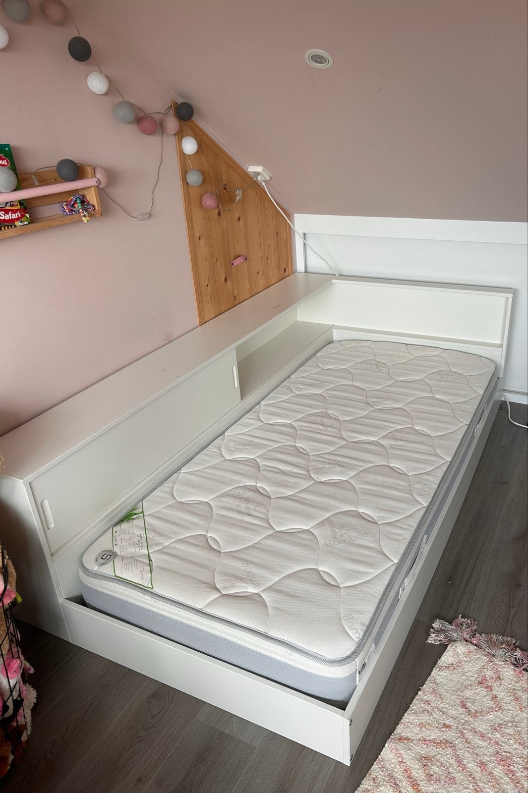 Woood Connect bed 1-persoons met lattenbodem en matras, Ophalen, Gebruikt, 90 cm, Eenpersoons