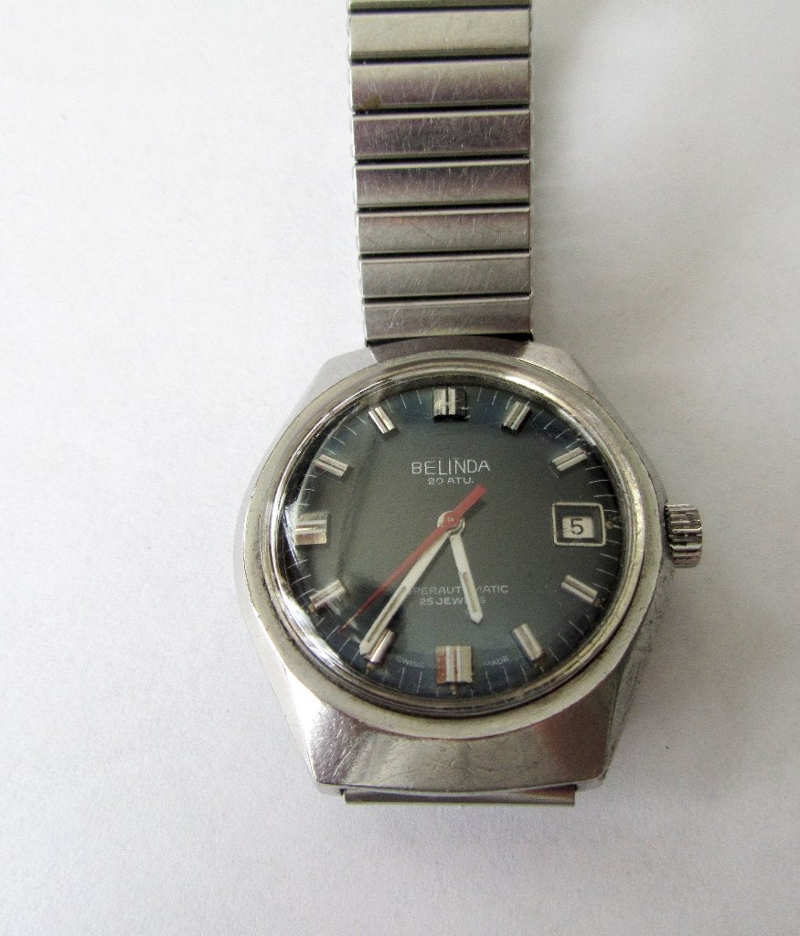 Belinda 20 ATU. SuperAutomatic Wproof RVS Swiss horloge, Ophalen, Staal, Overige merken, 1960 of later
