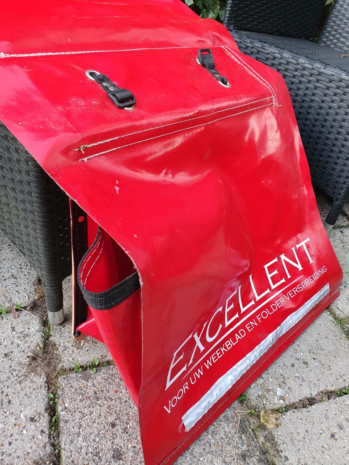 Zo goed als nieuwe rode postbode fietstassen, Ophalen, Zo goed als nieuw