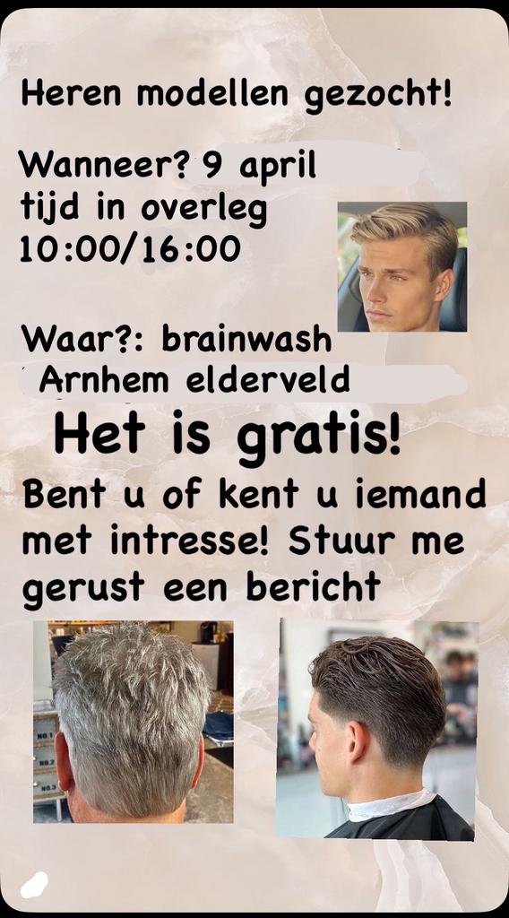 Heren modellen gezocht! Gratis en onder toezicht!, Vacatures, Variabele uren, Overige niveaus, Starter, Overige vormen
