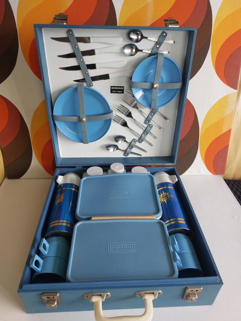 Sirram ongebruikte vintage oldtimer picknickkoffer 4 pers., Ophalen of Verzenden, Nieuw