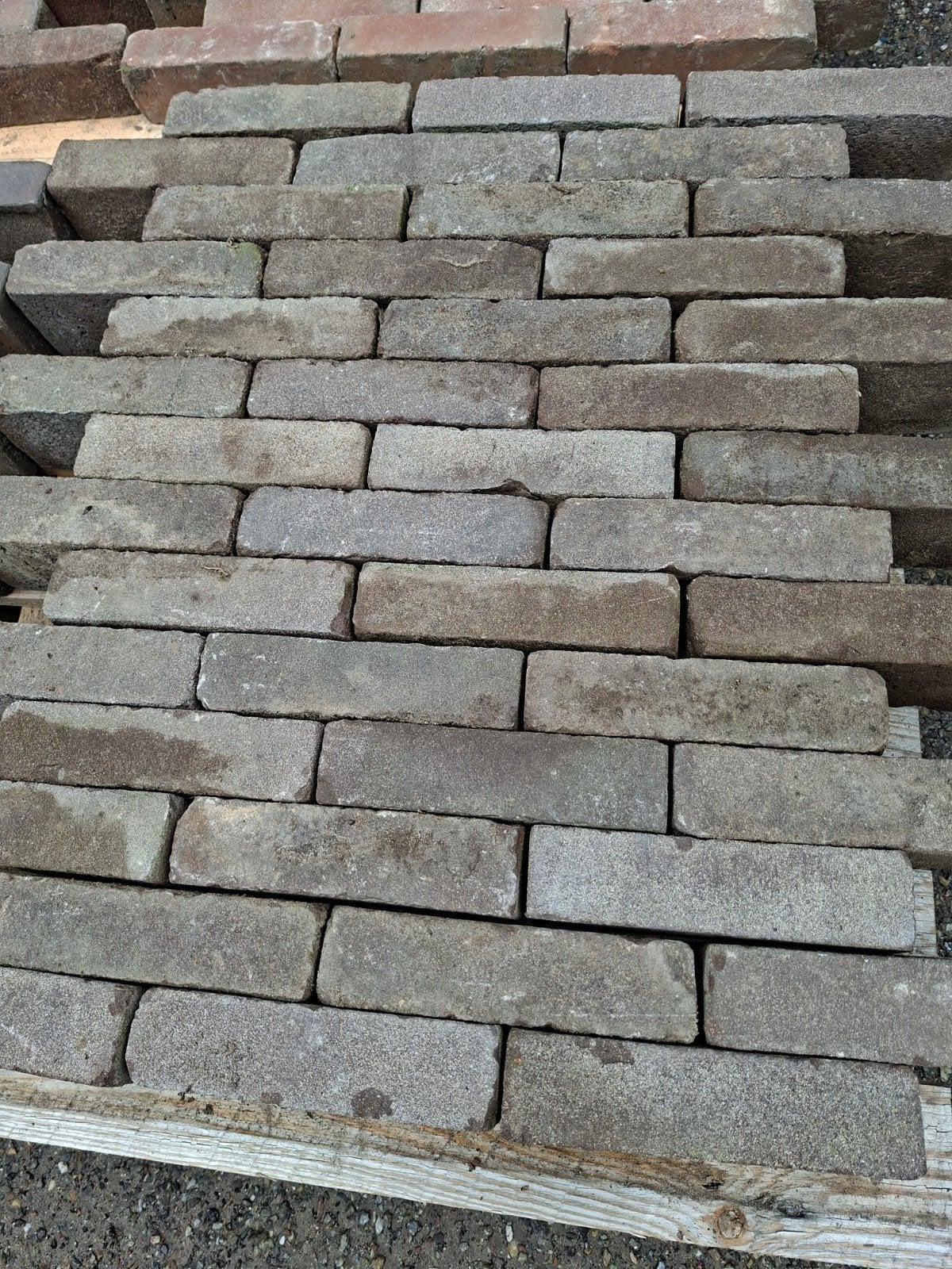 gebakken waaltjes diverse kleuren op pallets., Ophalen, Gebruikt, Keramiek, Klinkers