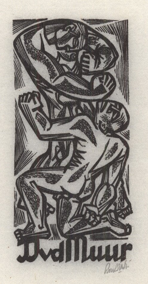 0705 Ex Libris Nederland : Lou Strik, 1959, Verzenden, Ex libris