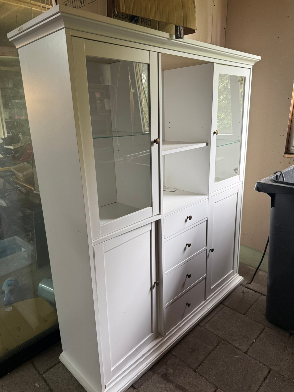Buffetkast met vitrine, Huis en Inrichting, Ophalen, Overige materialen, Gebruikt, 100 tot 150 cm