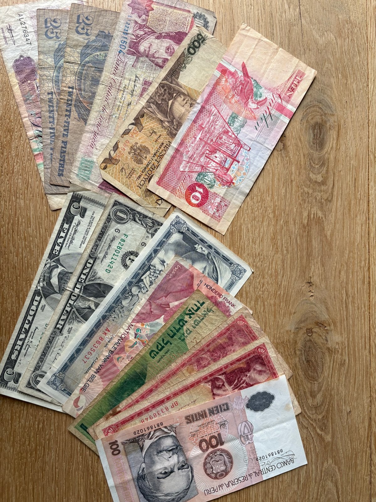 Diverse verzameling bankbiljetten uit verschillende landen, Ophalen of Verzenden, Euro's, Setje
