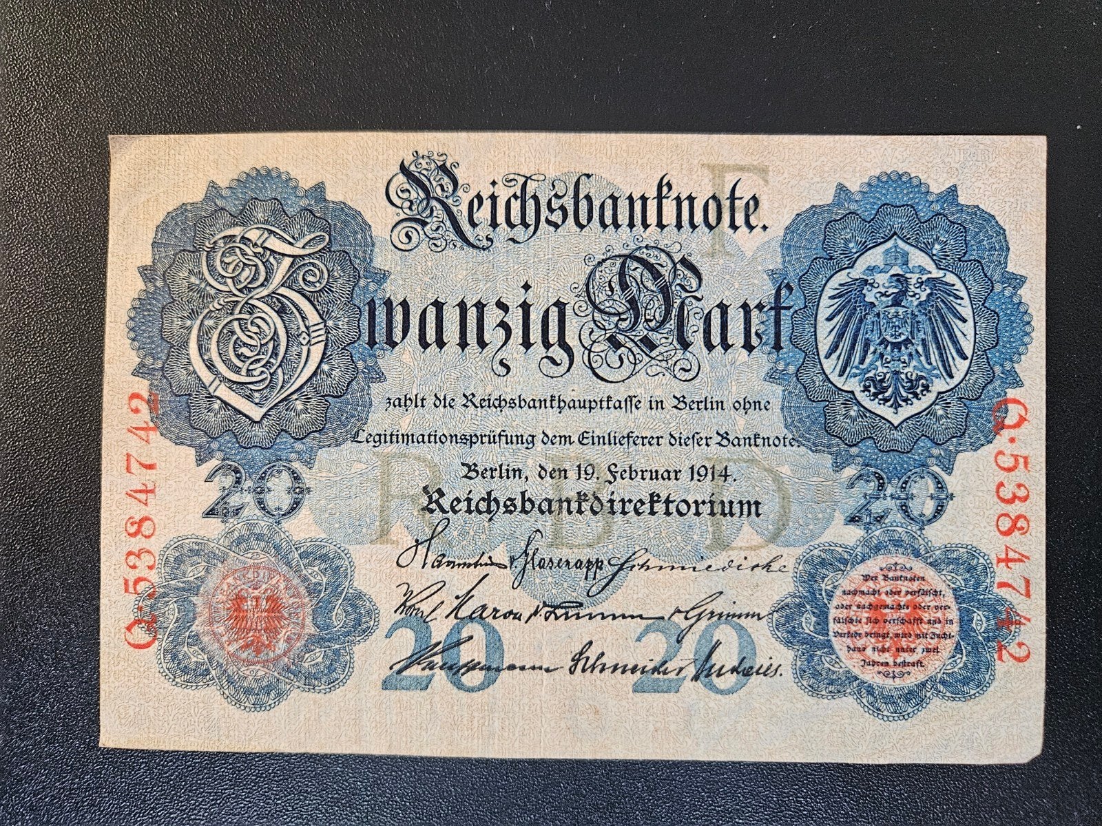 Duitsland pick 46b 1914 zf, Ophalen of Verzenden, Duitsland, Los biljet