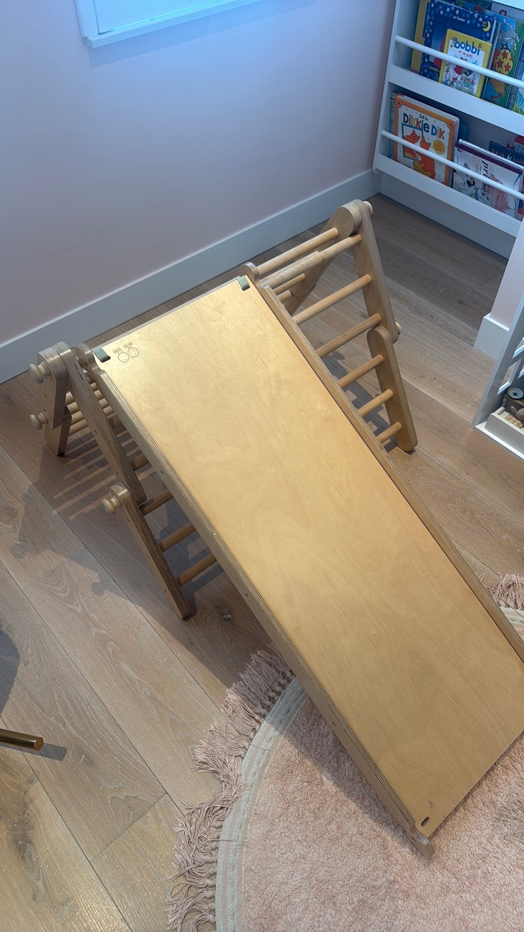 Houten klimrek met glijbaan, Ophalen, Zo goed als nieuw, Opvouwbaar of Inschuifbaar, Minder dan 2 meter