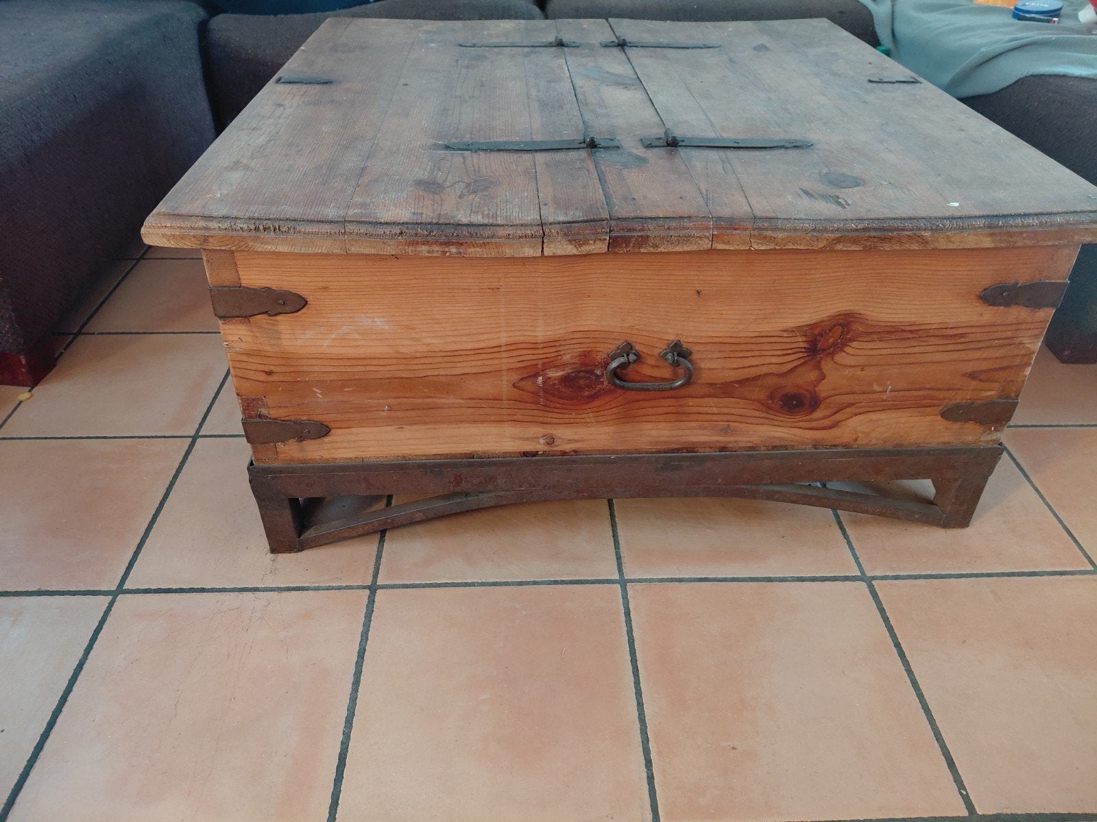 Houten Salontafel/kist, Ophalen, Gebruikt, 50 tot 100 cm, 75 tot 100 cm