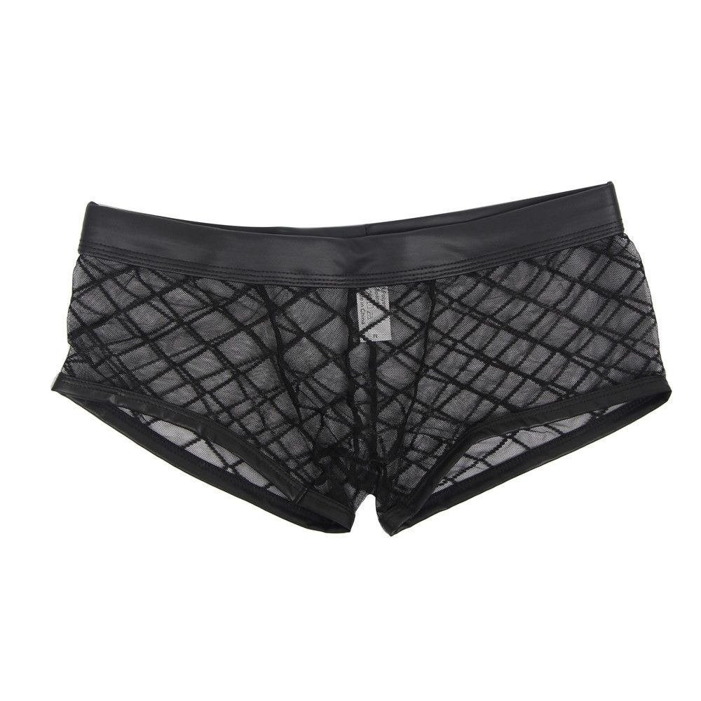 Doorzichtige geruite zwarte boxer, Kleding | Heren, Verzenden, Zwart, Boxer