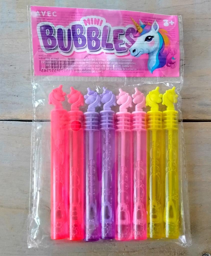 2 pakjes met elk 8 stuks mini-zeepbellenset - unicorn + smil, Ophalen of Verzenden, Nieuw