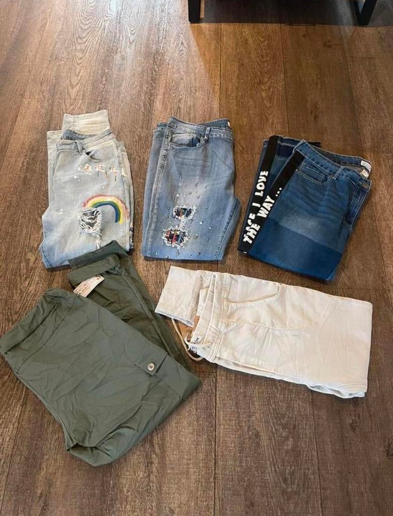Setje stoere broeken 48/50, Kleding | Dames, Ophalen of Verzenden, Zo goed als nieuw, Zwart, Broek of Spijkerbroek