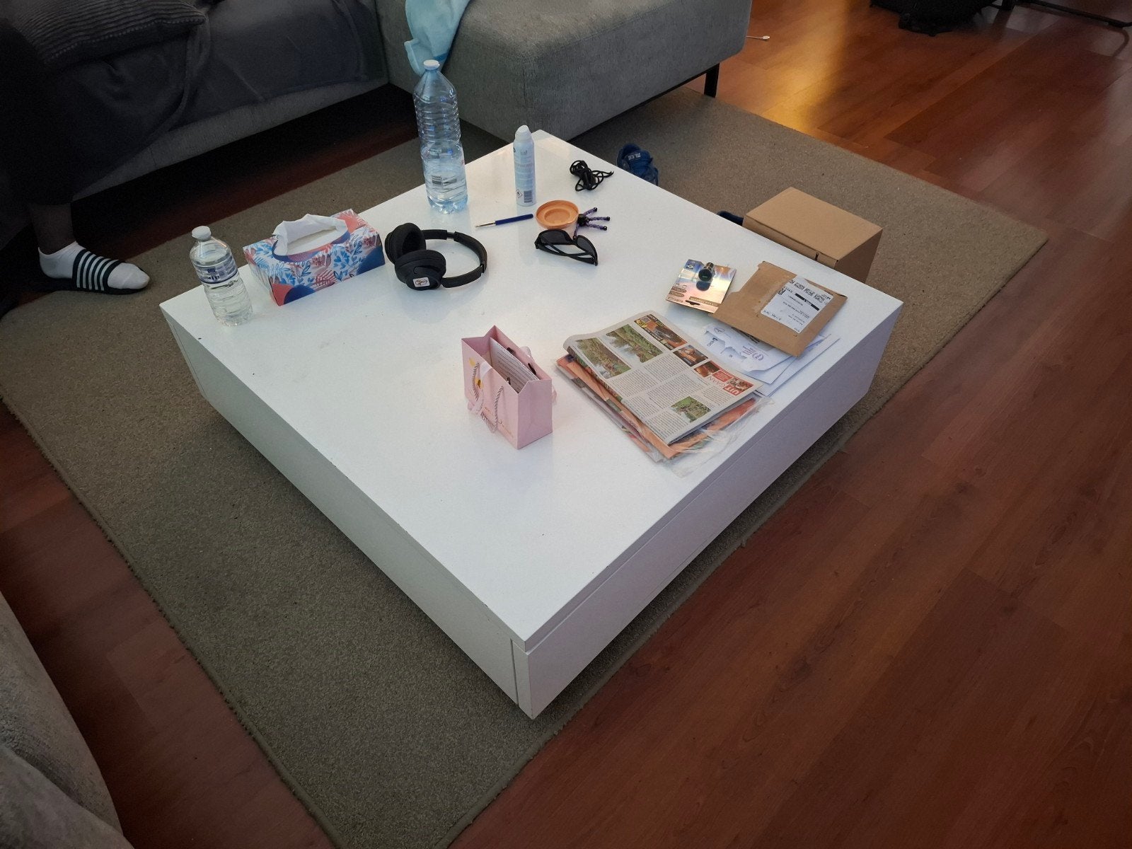 salontafel hoogglans wit  GRATIS OPHALEN, Ophalen, Gebruikt, 100 tot 150 cm, 50 tot 100 cm