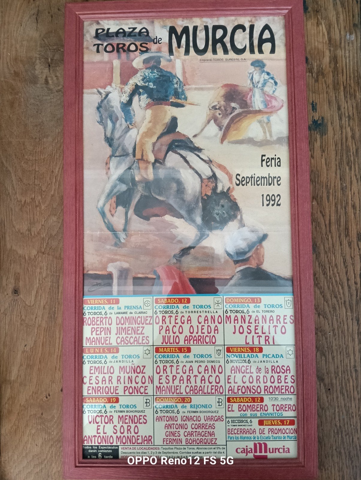 Vintage Stierenvechter Poster Murcia 1992, Ophalen of Verzenden, Gebruikt, Minder dan 50 cm, 50 – 75