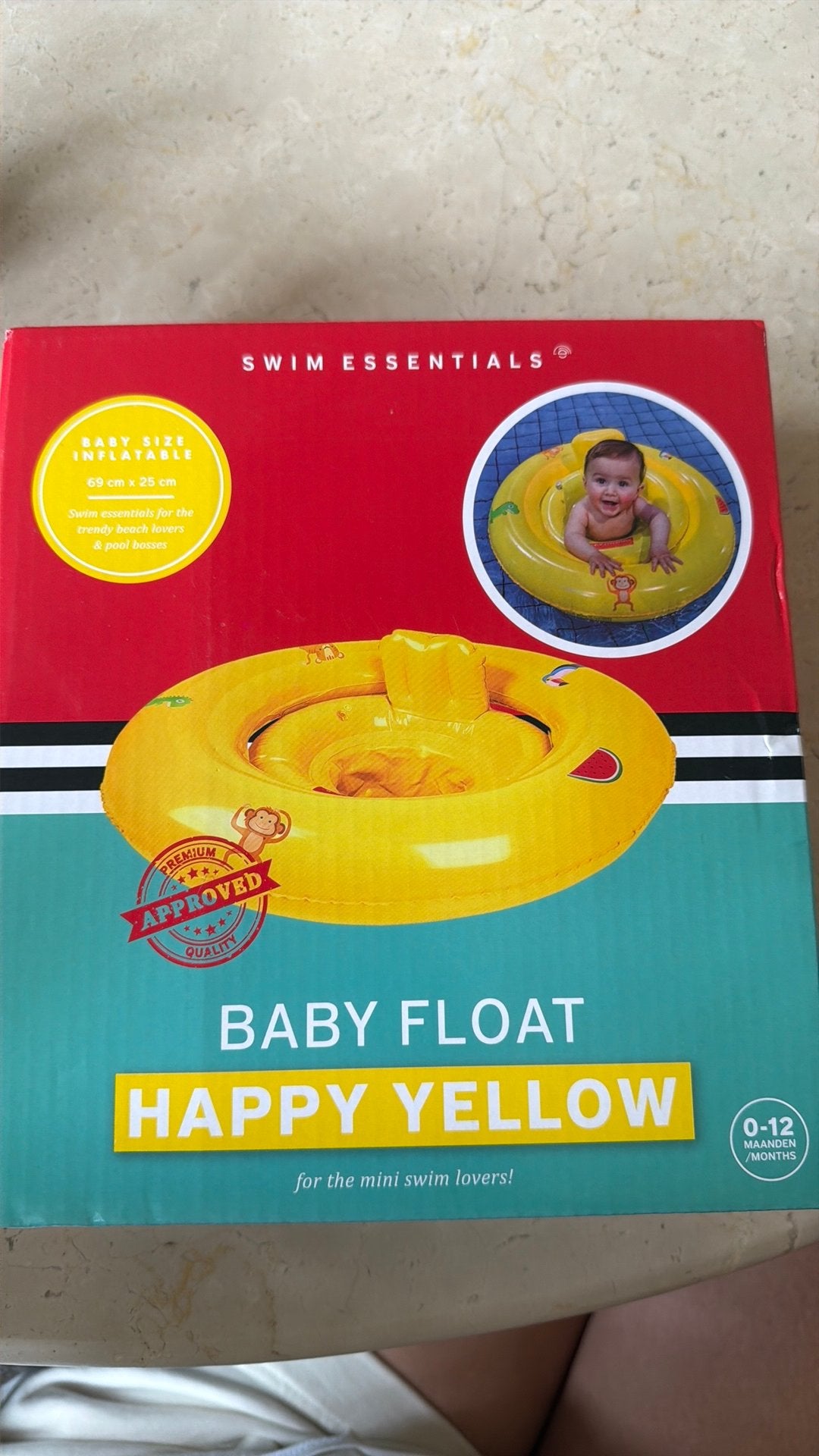Baby float van swim essentials, happy yellow. Nieuw, Ophalen of Verzenden, Nieuw, Jongetje of Meisje, Zwem-accessoire