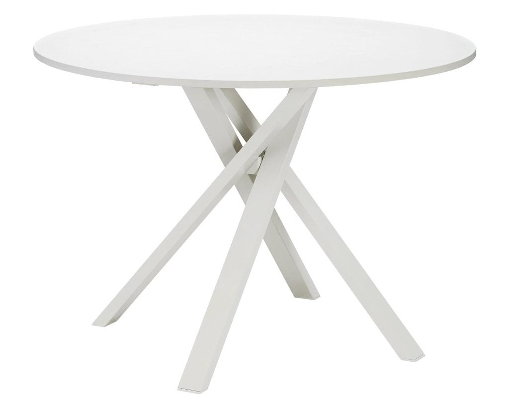 IKEA MARIEDAMM Table, White, Ophalen, Rond, Zo goed als nieuw, 100 tot 150 cm