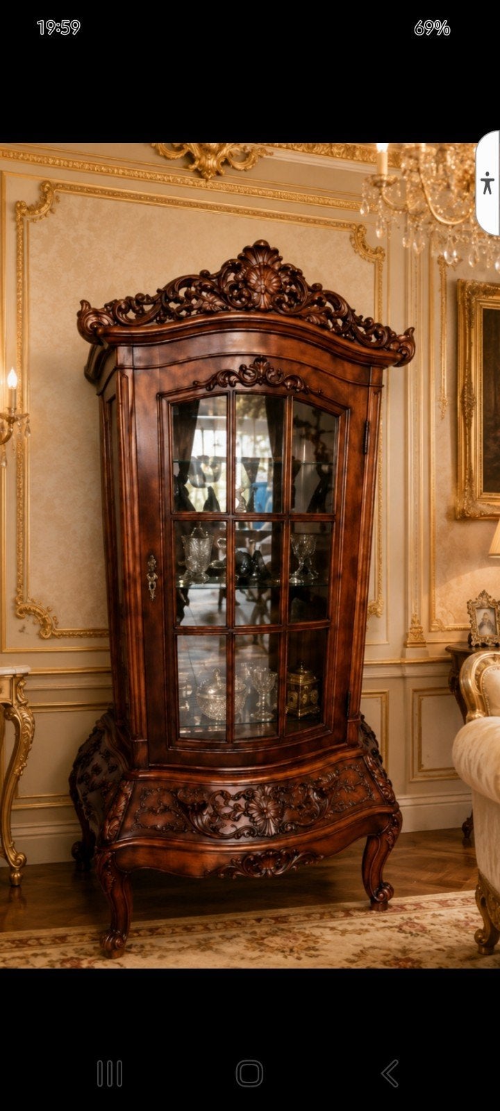 prachtige antieke vitrinekast., Antiek en Kunst, Antiek | Meubels | Kasten, Ophalen